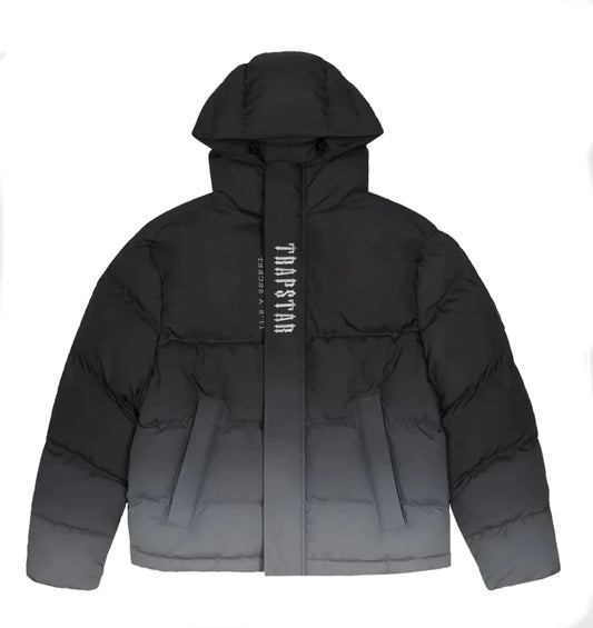 Trapstar Decoded Hooded Puffer Jacket 2.0 - Black Gradient